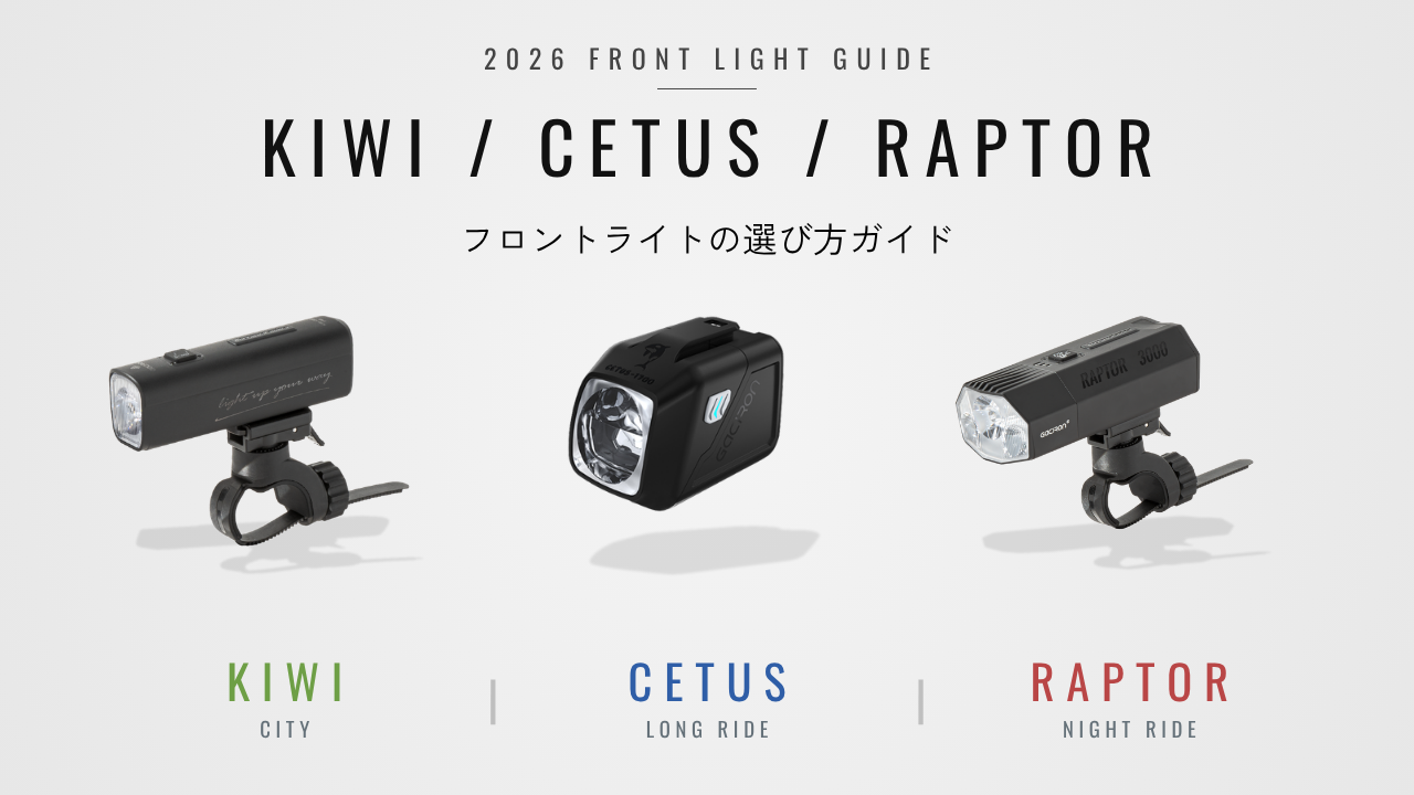 2026年6月版】Gacironフロントライト比較｜KIWI・CETUS・RAPTORの違い